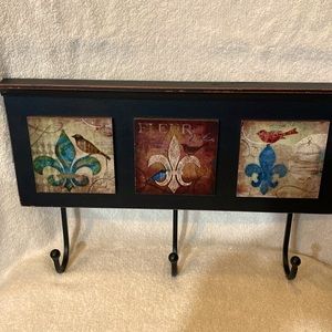 Coat Rack with Fleur De Lis Prnts